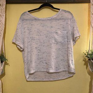 American Eagles Outfitters, Soft & Sexy Plush White and Blue Crop Top w/ Pocket